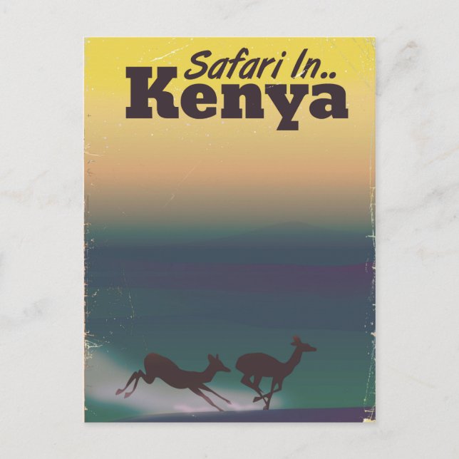 Safari i Kenya semesterplanscher Vykort (Framsida)