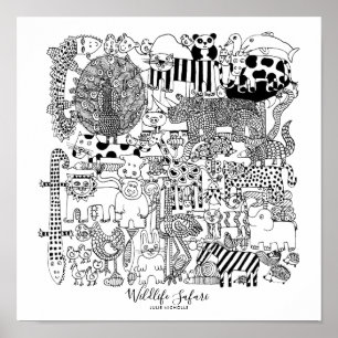 Safari Illustration Poster