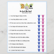 Safari Jungle Animal Baby Shower sa att hon sa: