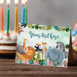 Safari jungle animal Birthday Food Tent  Placeringskort