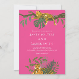 Safari Jungle Animal Wedding bjudande Inbjudningar