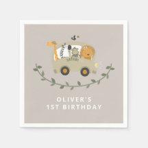 Safari Jungle Animals 1:a födelsedag Anpassat namn