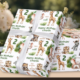 Safari Jungle Animals 2 Vilder Namn Presentpapper