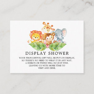 Safari Jungle Animals Baby Shower Gift Visning Tilläggskort