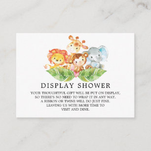 Safari Jungle Animals Baby Shower Gift Visning Tilläggskort