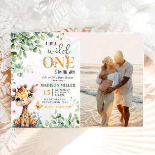 Safari Jungle Animals Baby Shower Photo Inbjudningar