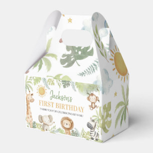 Safari Jungle Animals Birthday Favor Box Presentaskar