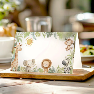 Safari Jungle Animals Birthday Food Tält Placeringskort