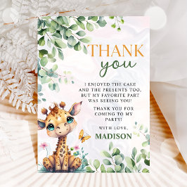Safari Jungle Animals Birthday Tack Kort