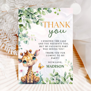 Safari Jungle Animals Birthday Tack Kort