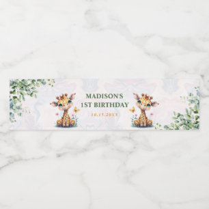 Safari Jungle Animals Birthday Vattenflaskor Etikett