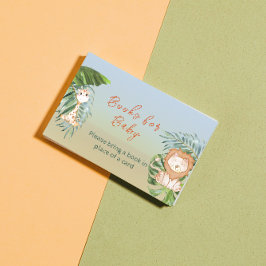 Safari Jungle Animals Bok för Baby Shower Game Tilläggskort