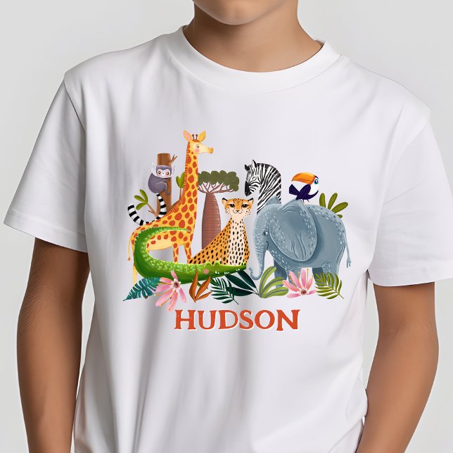 Safari jungle animals boy birthday t shirt (Skapare uppladdad)