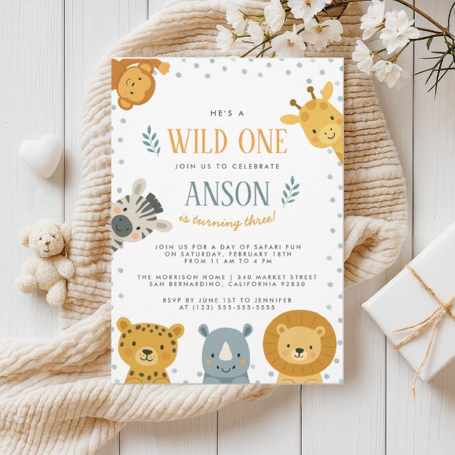 Safari Jungle Animals, födelsedagsinbjudan Inbjudningar (Skapare uppladdad)