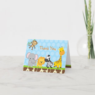 Safari Jungle Animals mappade Tackkort-kort Tack Kort