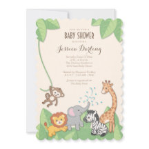 Safari Jungle Animals Modern Baby Shower