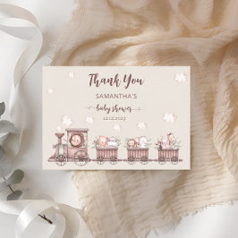 Safari Jungle Animals Tåg Baby Shower Tack Kort