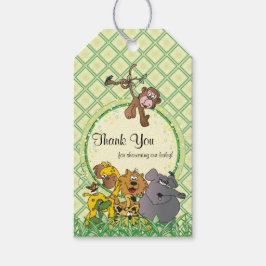 Safari Jungle Baby djur Baby Shower Tack Presentetikett