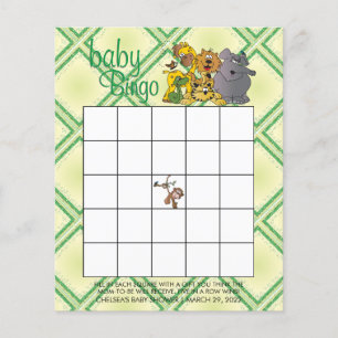 Safari Jungle Baby djur - Bingo Game Flygblad