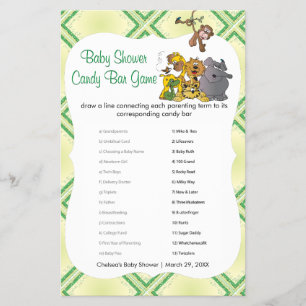 Safari Jungle Baby djur - Candy Pub Flygblad