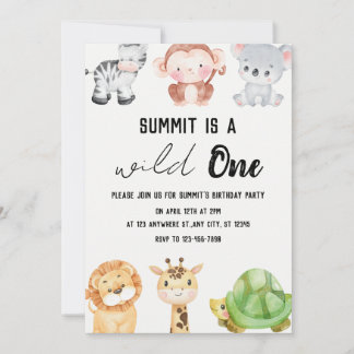 Safari Jungle Baby Invite Inbjudningar