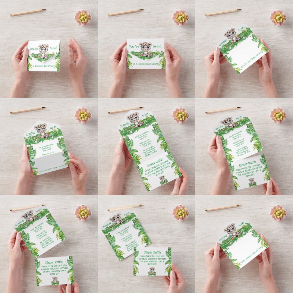 Safari Jungle Baby Shower allt i en inbjudan