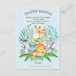 Safari Jungle Baby Shower Diaper Raffle Biljett Inbjudningar