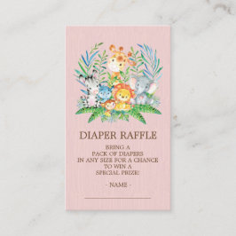 Safari Jungle Baby Shower Diaper Raffle Biljett Tilläggskort