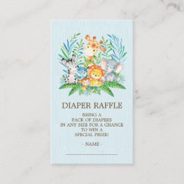 Safari Jungle Baby Shower Diaper Raffle Biljett Tilläggskort