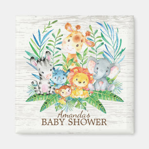 Safari Jungle Baby Shower Favor Magnet