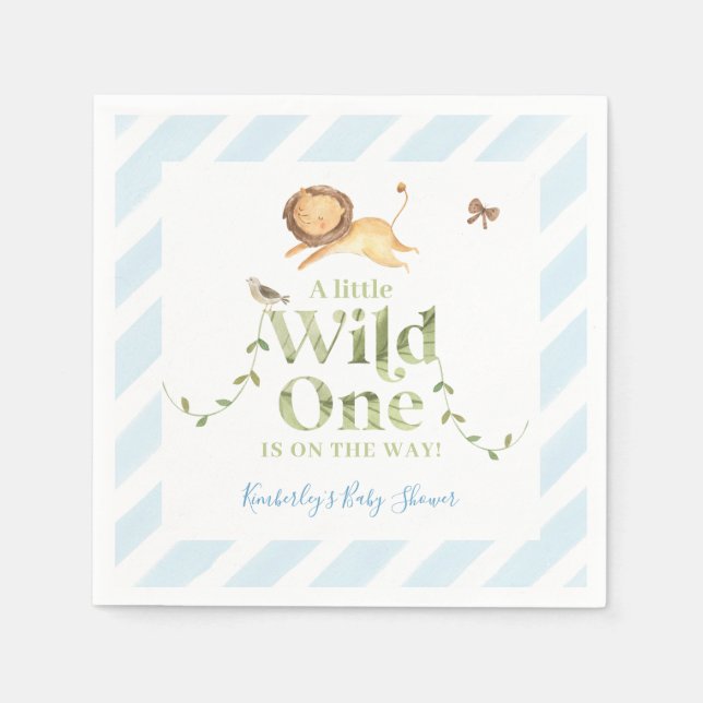 Safari Jungle Baby Shower för Flicka eller Boy Nap Pappersservett (Framsidan)