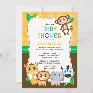 Safari Jungle Baby Shower-inbjudan Inbjudningar