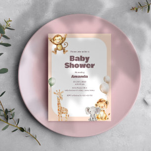 Safari Jungle Baby Shower-inbjudan Inbjudningar