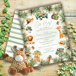 Safari Jungle Baby Shower Inbjudningar