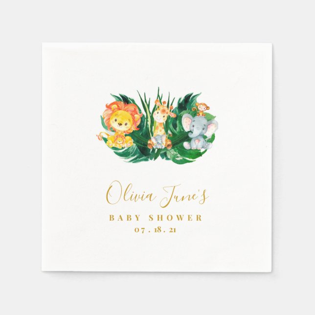 Safari Jungle Baby Shower Pappersservett (Framsidan)