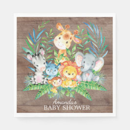 Safari Jungle Baby Shower Pappra Napkins Pappersservett