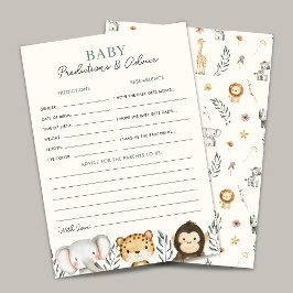 Safari Jungle Baby Shower Predence Game Card Inbjudningar