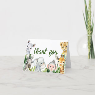Safari Jungle Baby Shower Tack för ditt kort