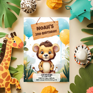 Safari Jungle Birthday-inbjudan, för barn Inbjudningar