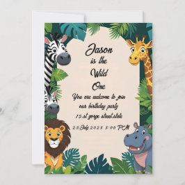 Safari Jungle Birthday-inbjudan Inbjudningar