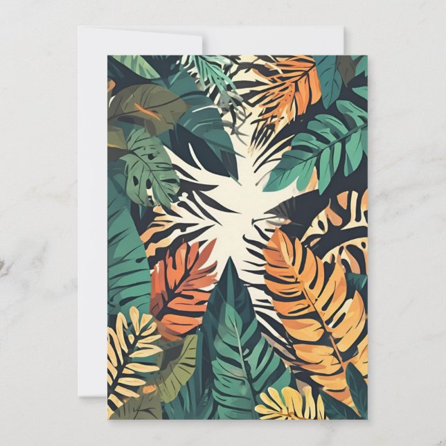 Safari Jungle Birthday-inbjudan Inbjudningar (Baksida)