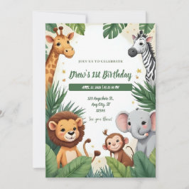 Safari Jungle Birthday Invitation Inbjudningar