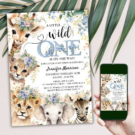 Safari Jungle Boy Baby Shower Inbjudningar