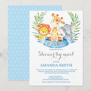 Safari Jungle Boy Shower by Mail Inbjudningar