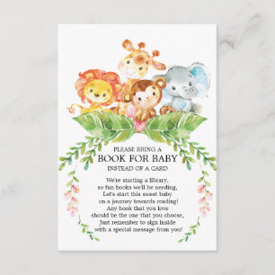 Safari Jungle Boys Baby Shower Bok för Baby Tilläggskort