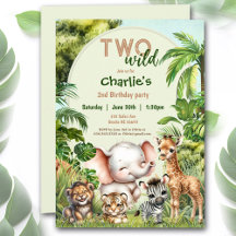 Safari Jungle Cute Animals 2 Vilder andra födelsed