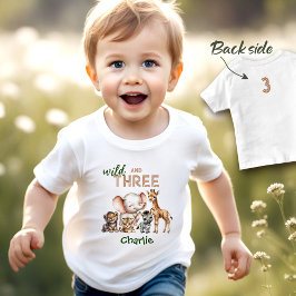 Safari Jungle Cute Animals Vild 3 3:e födelsedagen T Shirt