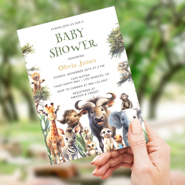 Safari Jungle Gender Neutral Baby Shower Inbjudningar (Skapare uppladdad)