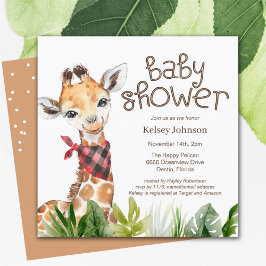 Safari Jungle Giraffe Cute Baby Shower-inbjudan Inbjudningar