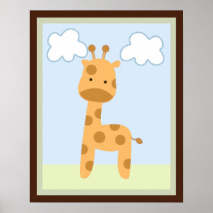 Safari Jungle Giraffe Wall Art Poster/skriver ut Poster